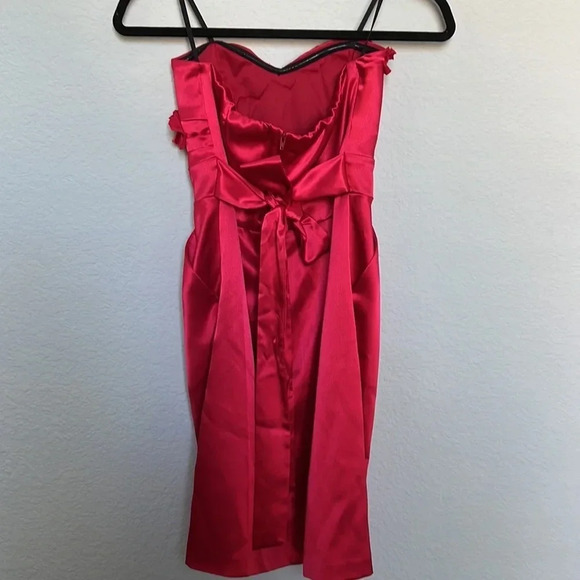 BCX Red Strapless Ruffle Front Dress - Picture 4 of 6